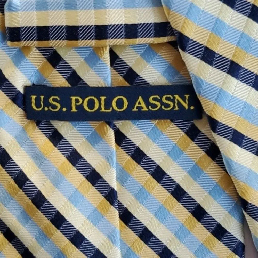 US POLO ASSOCIATION SILK GINGHAM CHECK PLAID 3.5 by 57